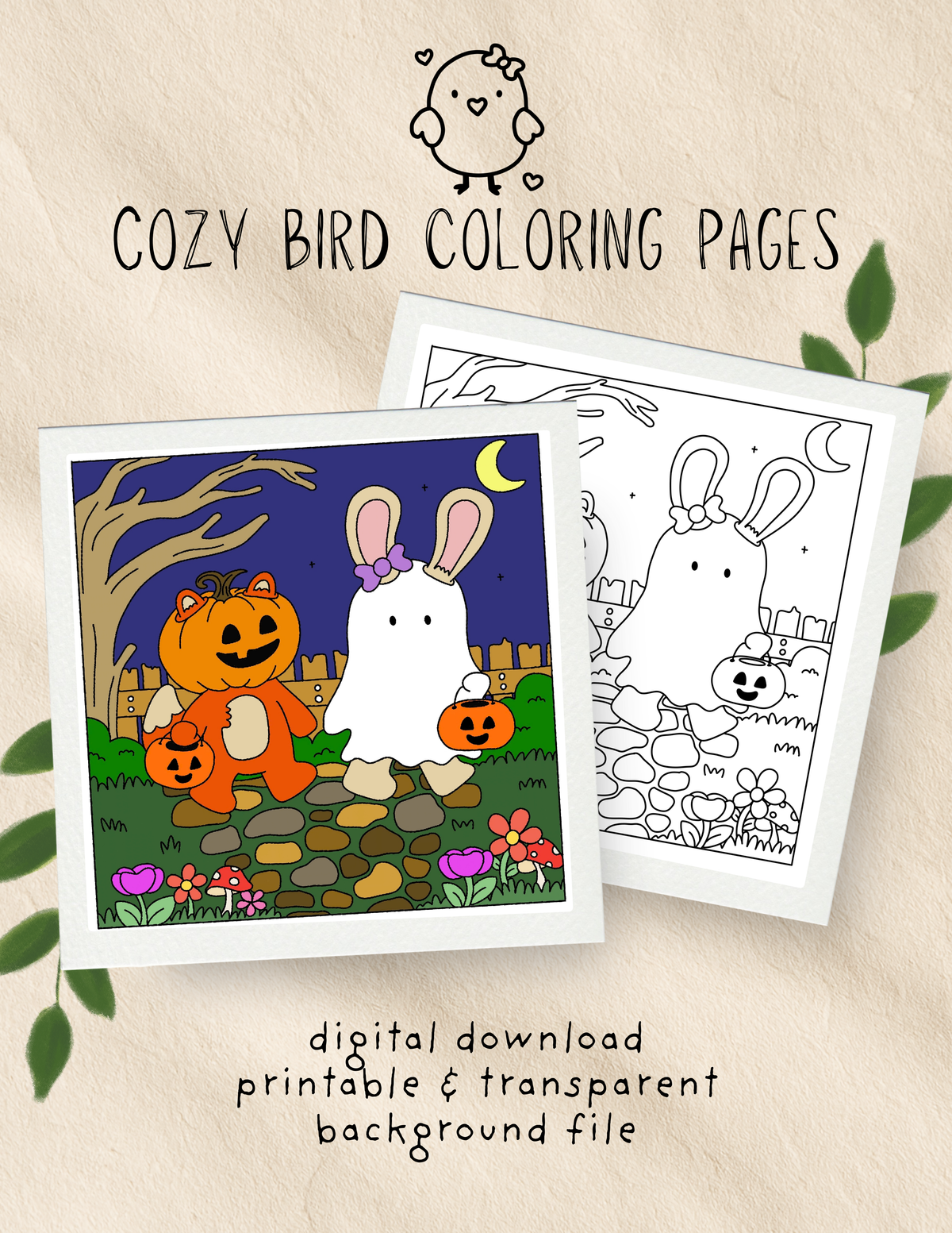 Trick Or Treat Pals Coloring Page