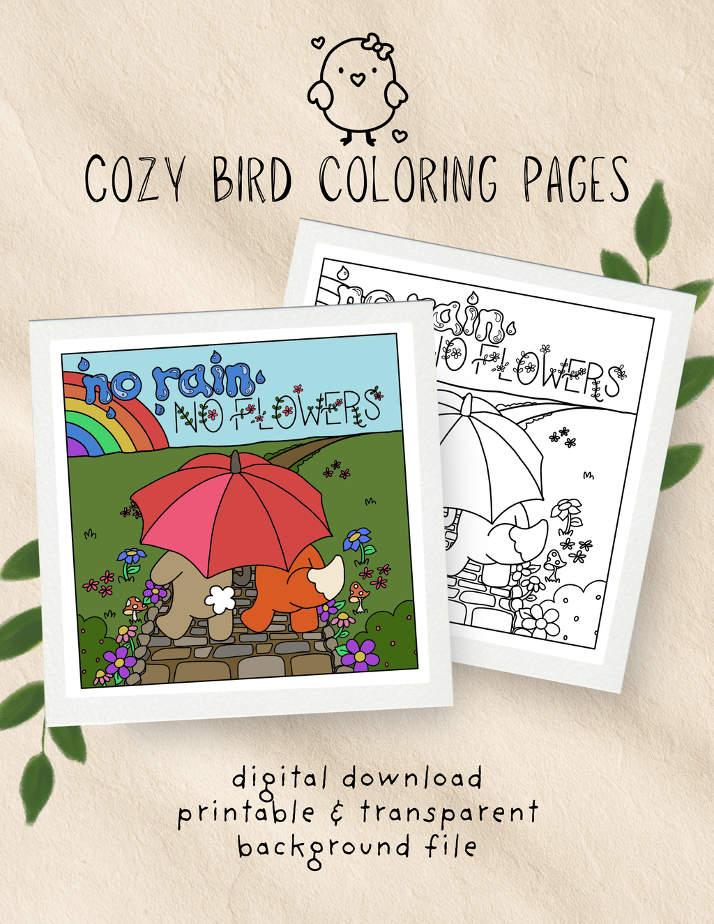 No Rain, No Flowers Coloring Page