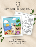 Beach Bunny Coloring Page